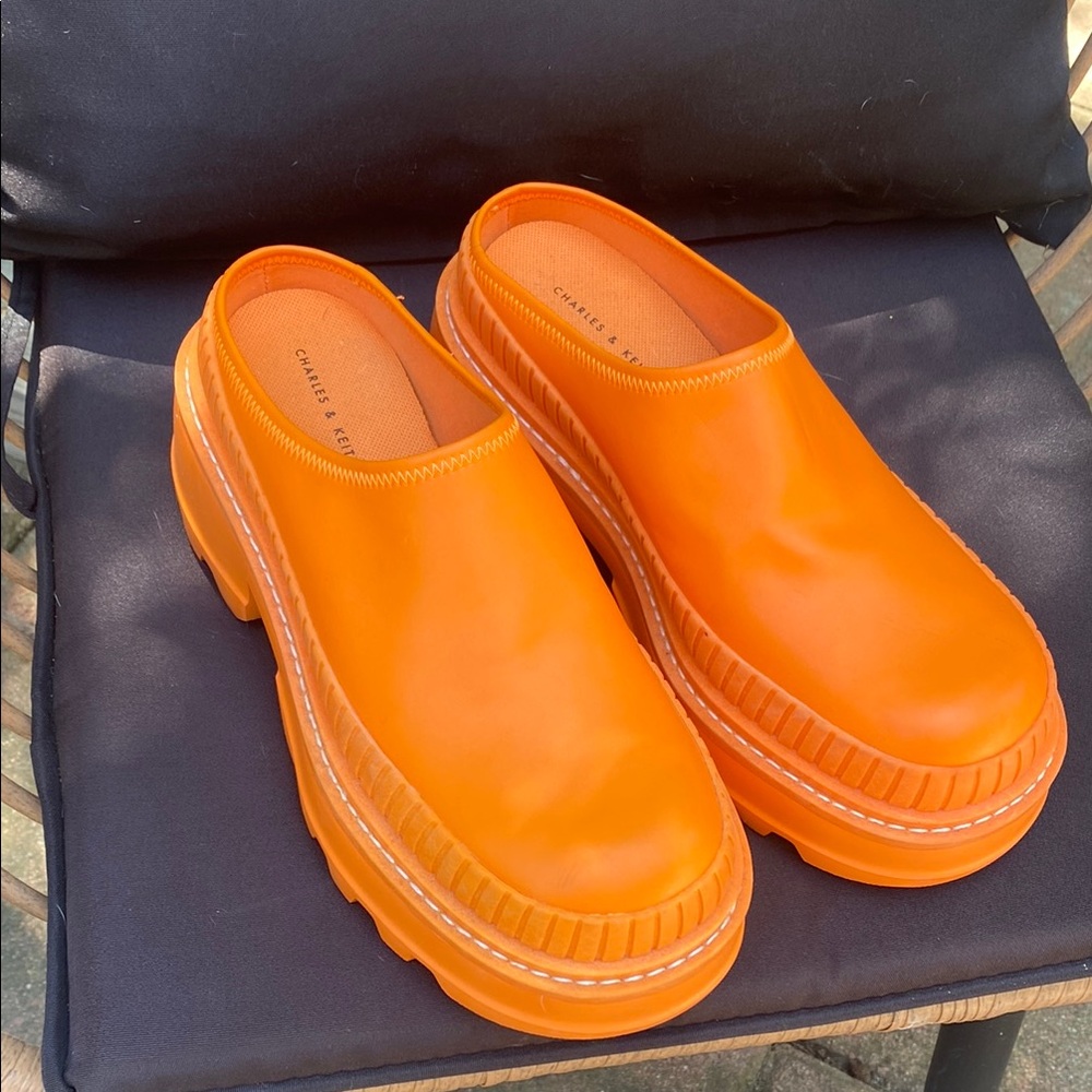 Charles & Keith Orange Mules